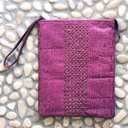 Pochette pelle ciclamino