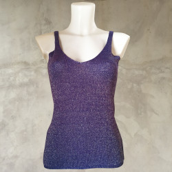 Canotta lurex lavanda argento