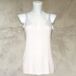 Canotta lurex bianco oro