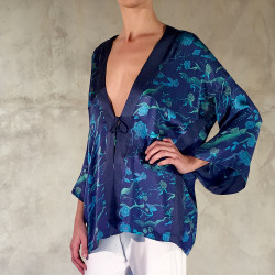 kimono coprispalle in satin di seta